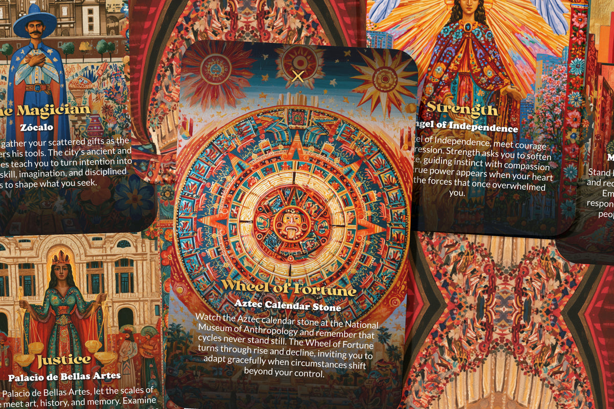 The Tarot of Mexico City – An Aztec Heritage Tarot Deck – 22 Tarot Cards – Ancient Gods and Modern Mysteries