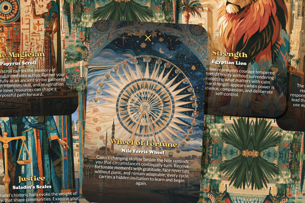The Tarot of Cairo – An Ancient Egyptian Tarot Deck – 22 Tarot Cards – Mysteries of the Nile and the Pharaohs