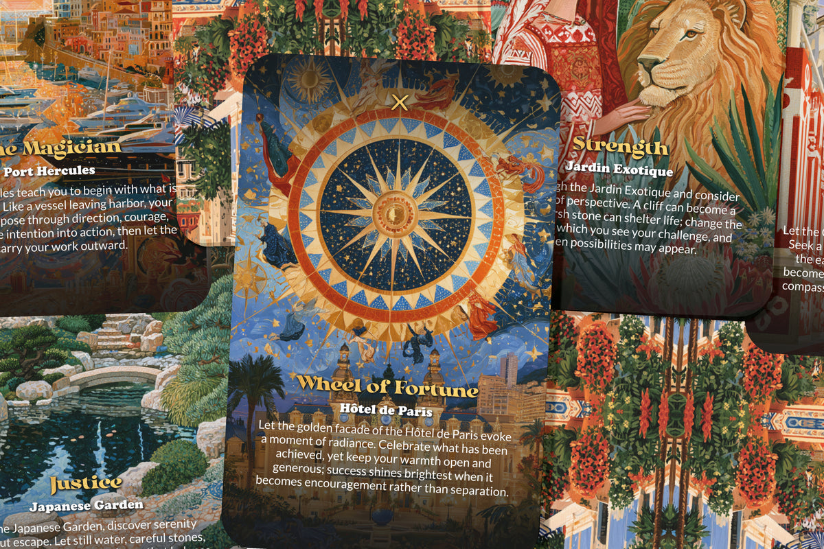 The Tarot of Monaco – A Riviera Mysticism Tarot Deck – 22 Tarot Cards – Mediterranean Elegance and Coastal Fortune