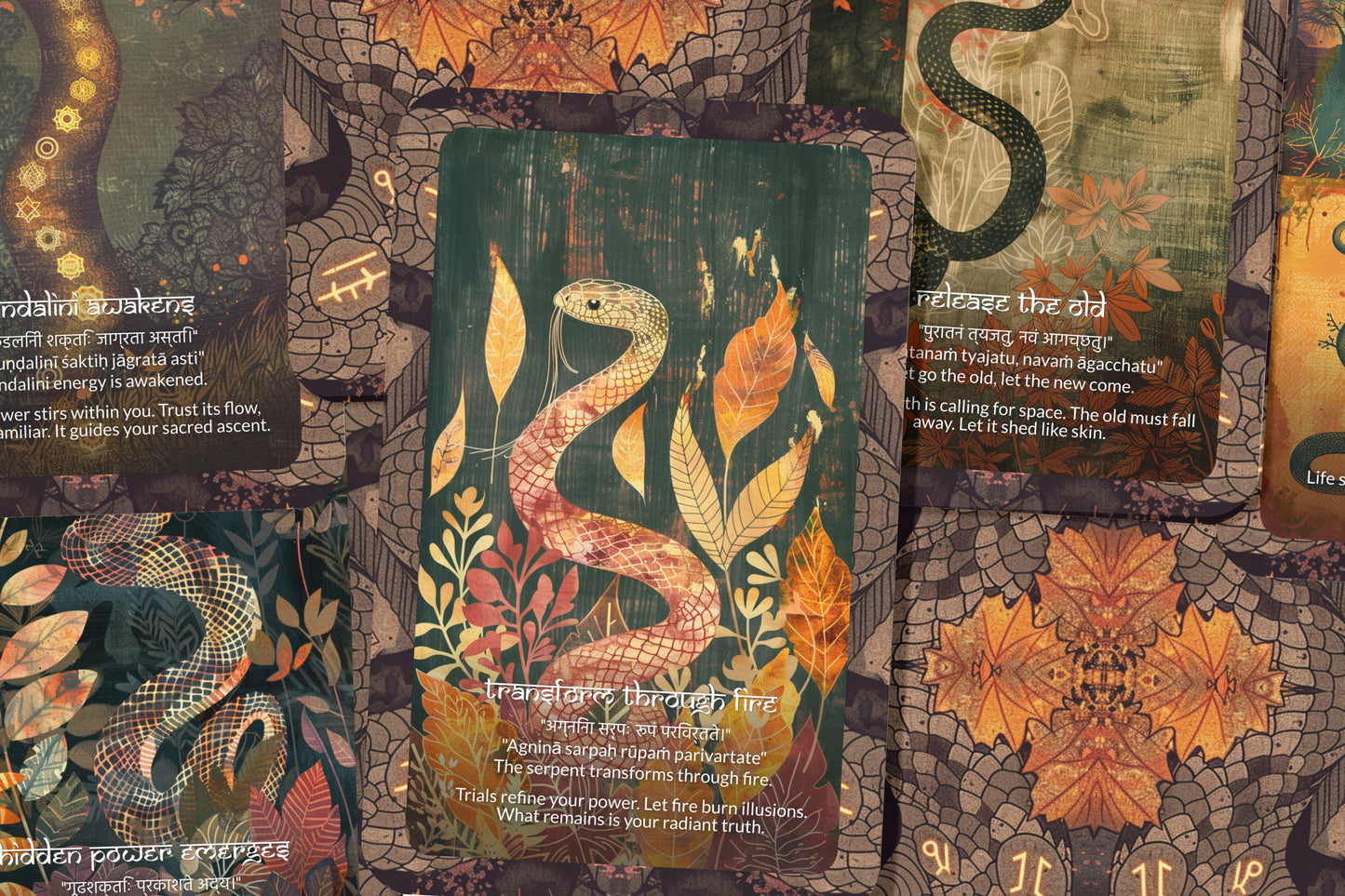 Snake Serpent Mantra – A Kundalini Awakening Oracle Deck – 22 Oracle Cards – Transformation Through Sacred Power