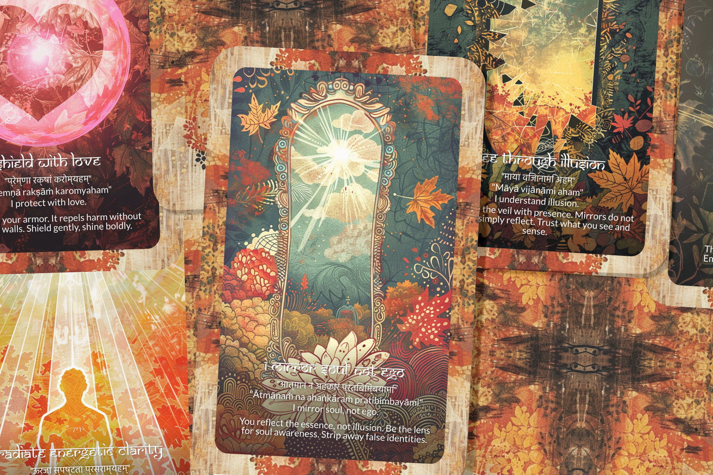 Mirror Shield Mantra – A Psychic Protection Oracle Deck – 22 Oracle Cards – Reflect, Deflect, Empower