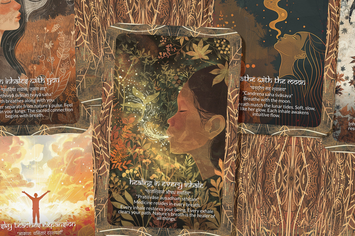 Breath of Nature Mantra – An Elemental Flow Oracle Deck – 22 Oracle Cards – Life Force of Earth and Air