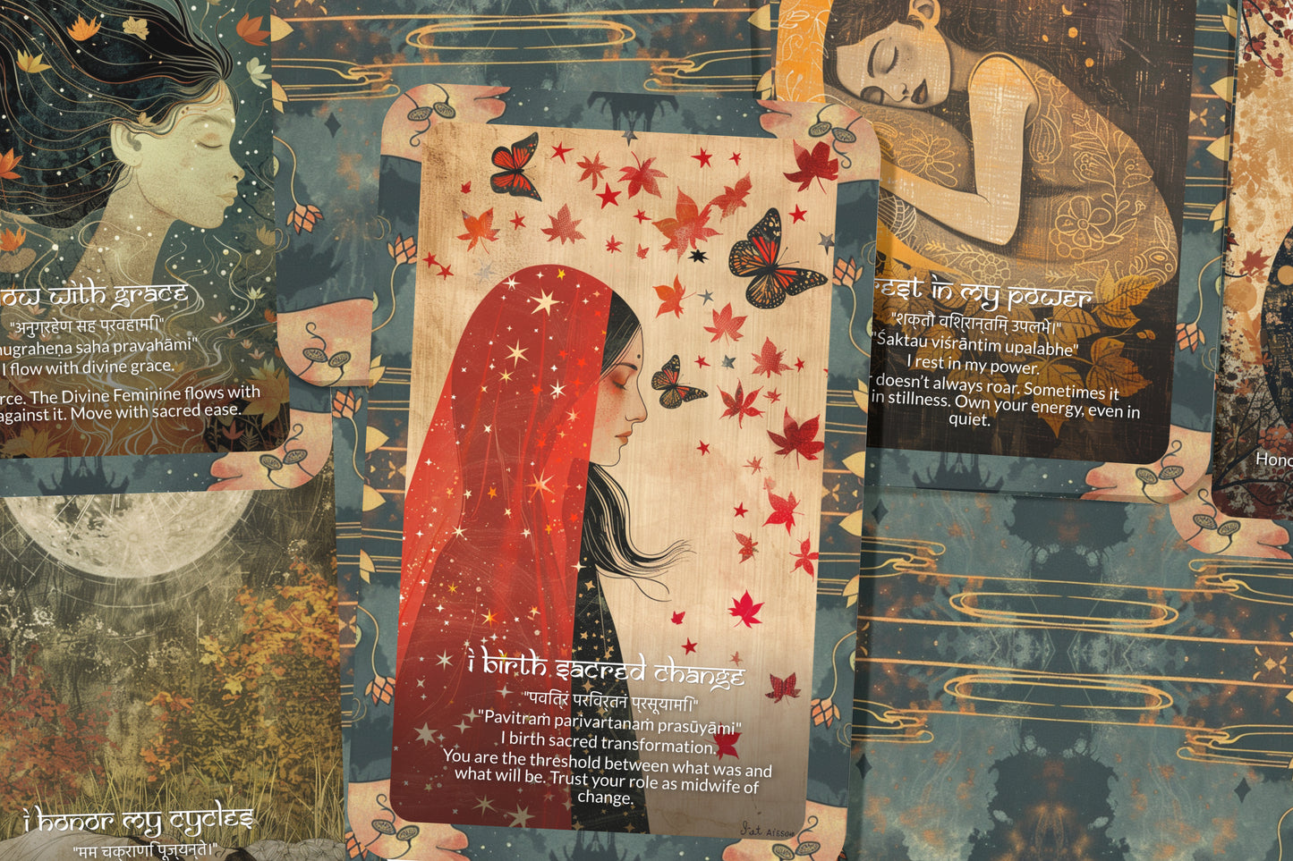 Divine Feminine Mantra – A Goddess Awakening Oracle Deck – 22 Oracle Cards – Embodying Sacred Power