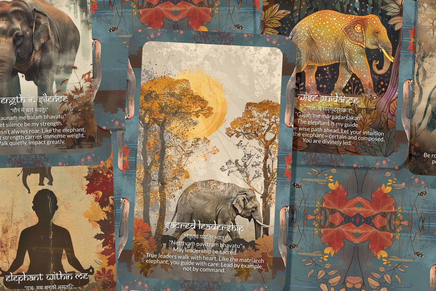 Elephant Mantra – A Wisdom Guardian Oracle Deck – 22 Oracle Cards – Strength, Memory, and Majesty