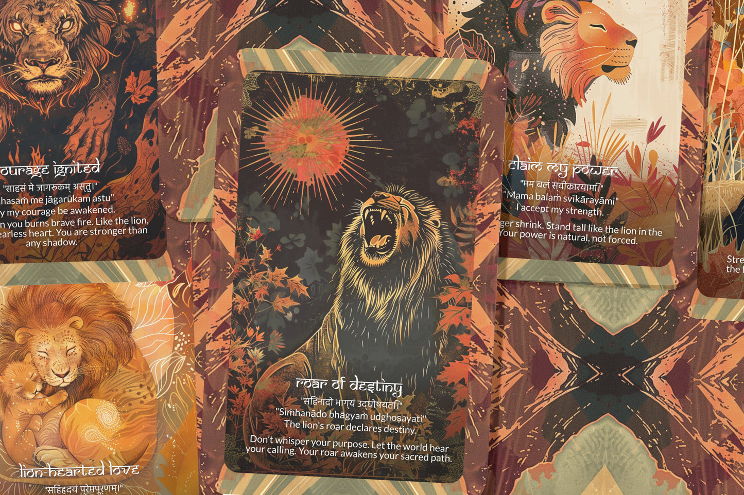 Lion Mantra – A Courage Oracle Deck – 22 Oracle Cards – Strength of the Heart Warrior