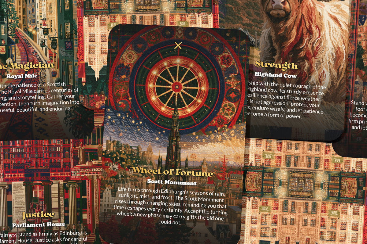 The Tarot of Edinburgh – A Scottish Mysteries Tarot Deck – 22 Tarot Cards – Castles, Highlands, and Celtic Legends