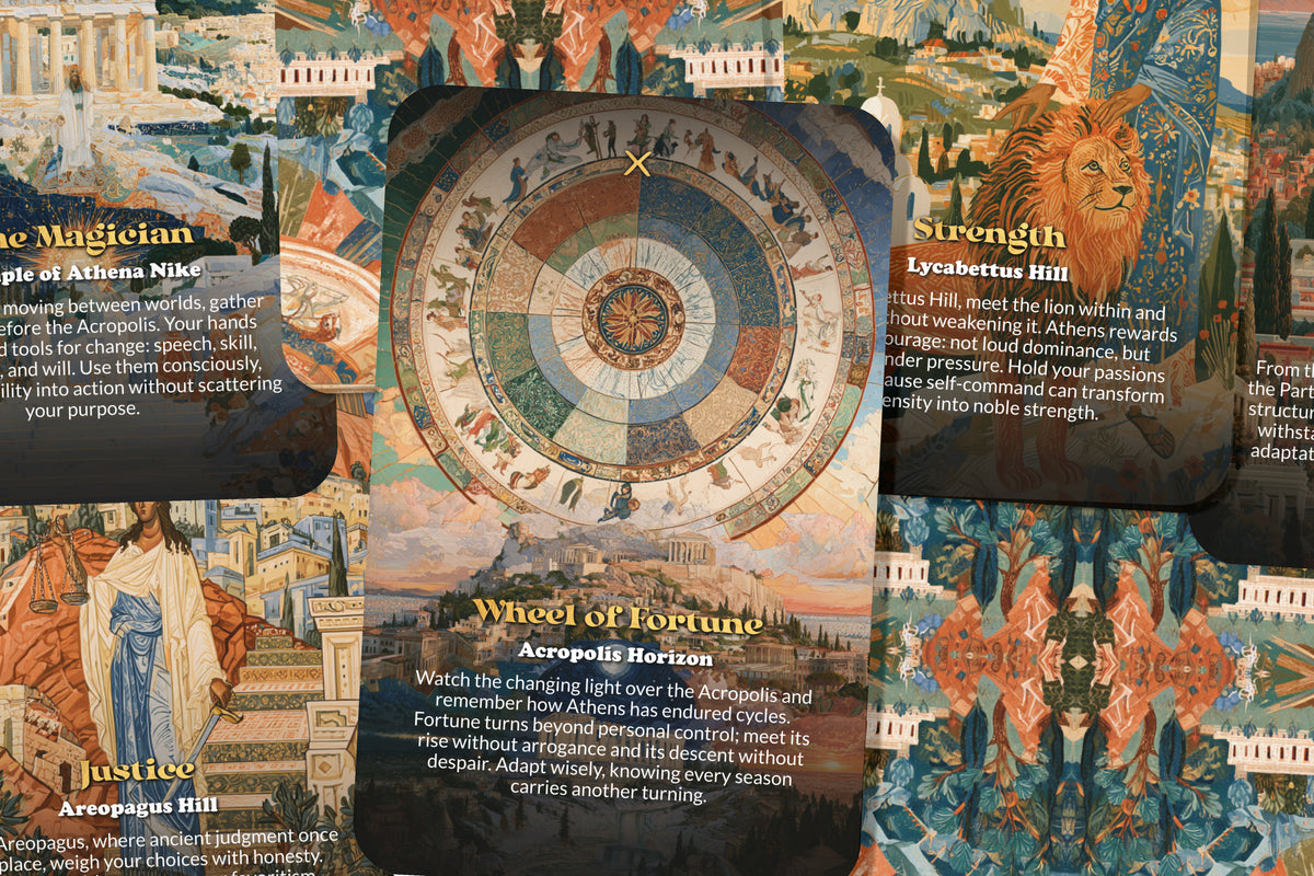 The Tarot of Athens – An Ancient Greek Wisdom Tarot Deck – 22 Tarot Cards – Myths and Mysteries of the Acropolis