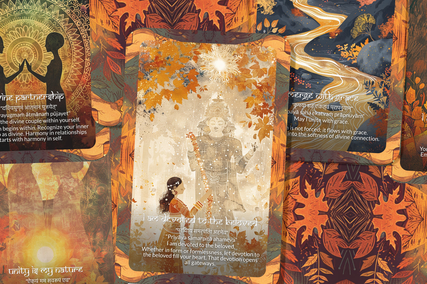 Sacred Union Mantra – A Divine Partnership Oracle Deck – 22 Oracle Cards – Merging Spirit and Love