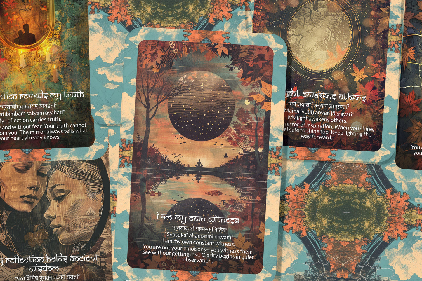 Mirror Mantra – A Reflection Oracle Deck – 22 Oracle Cards – Seeing the Self in All Things