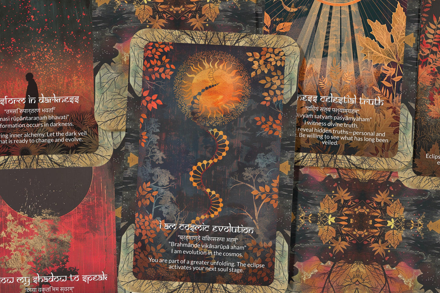 Eclipse Mantra – A Cosmic Shift Oracle Deck – 22 Oracle Cards – Light and Shadow in Sacred Dance