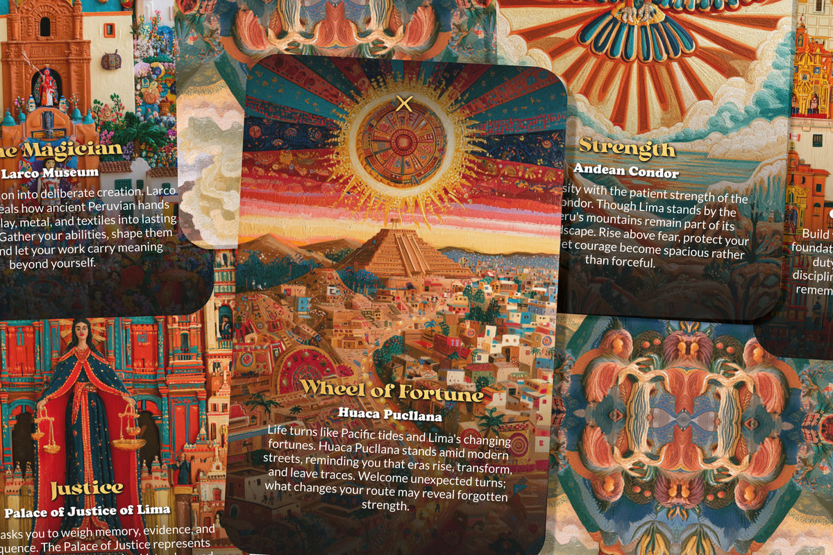 The Tarot of Lima – A Peruvian Heritage Tarot Deck – 22 Tarot Cards – Coastal Mysteries and Andean Ancestral Wisdom