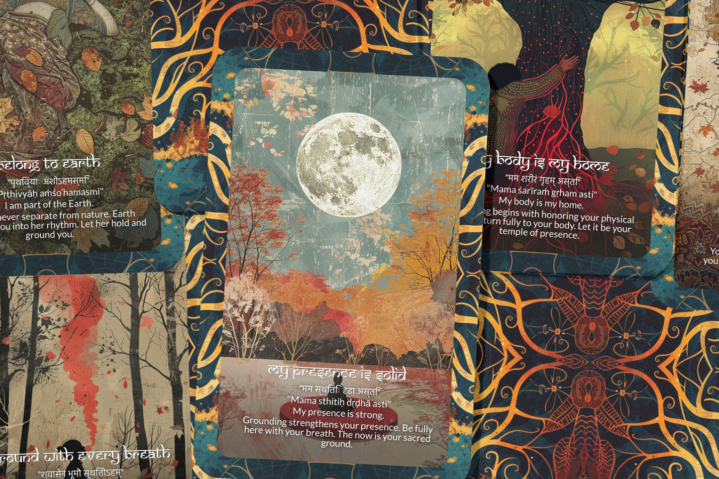 Root (Grounding) Mantra – A Stability Oracle Deck – 22 Oracle Cards – Anchoring into Earth Power