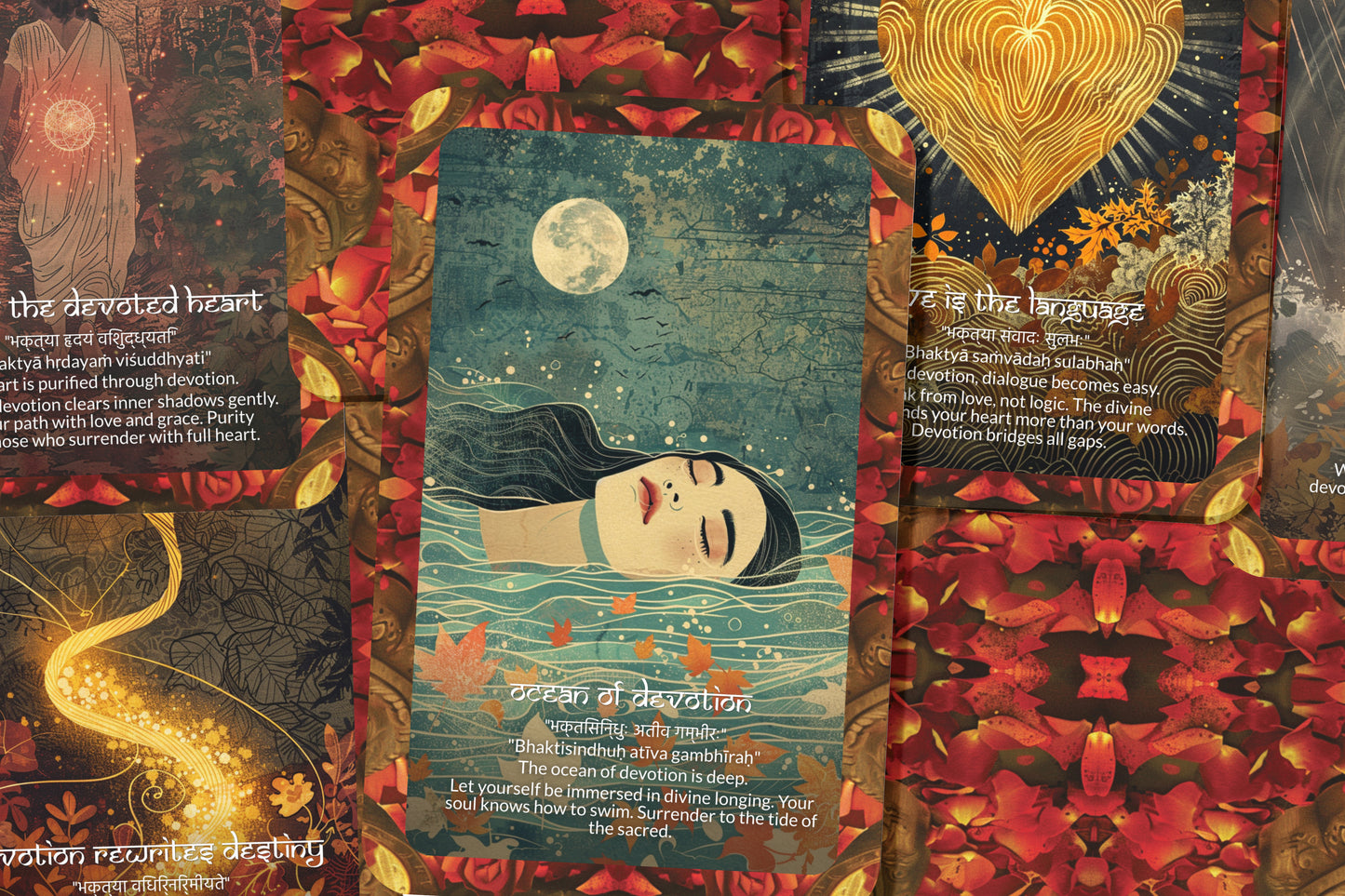 Devotion Mantra – A Sacred Heart Oracle Deck – 22 Oracle Cards – Love as a Spiritual Offering