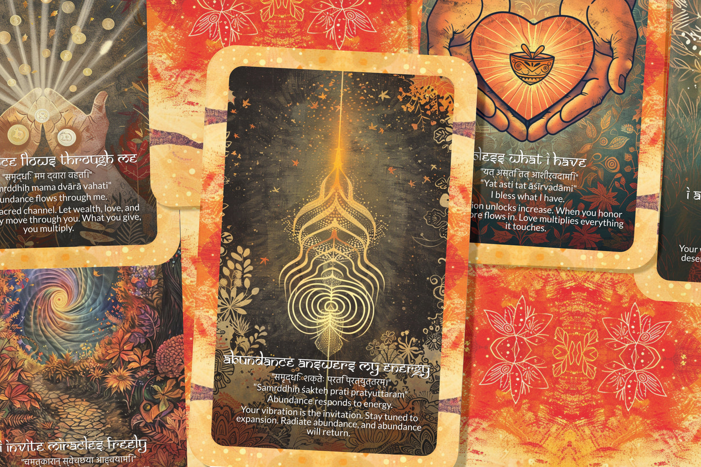 Abundance Mantra – A Prosperity Path Oracle Deck – 22 Oracle Cards – Manifesting the Flow of Wealth
