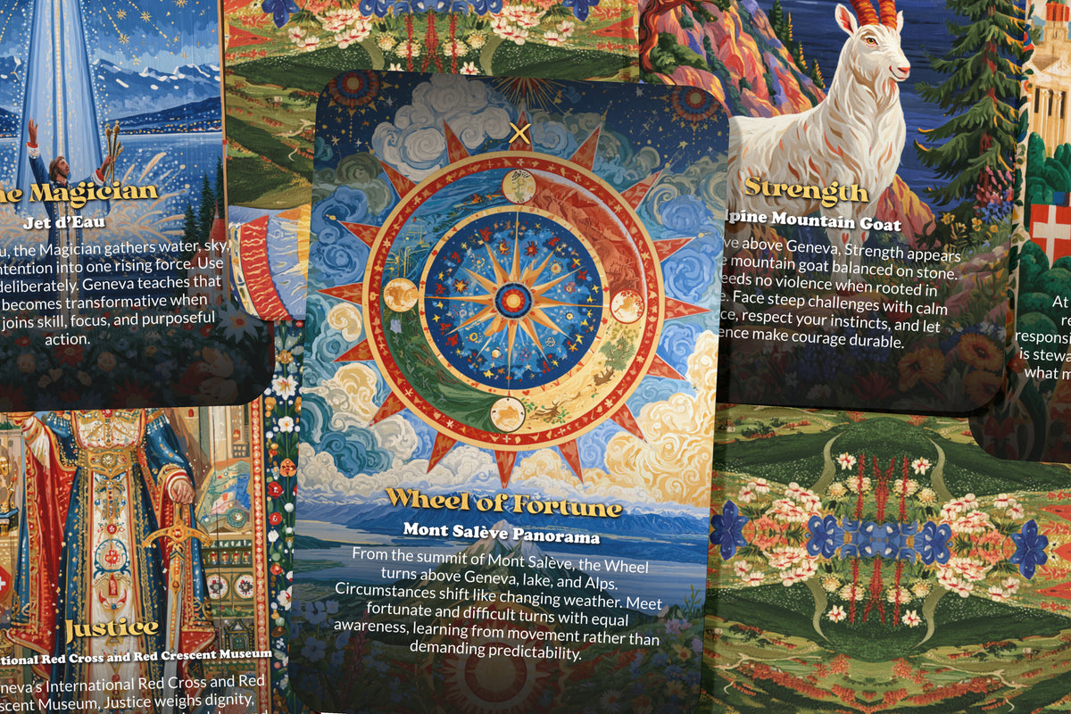 The Tarot of Geneva – A Lake and Alpine Tarot Deck – 22 Tarot Cards – Serenity and Swiss Mountain Wisdom