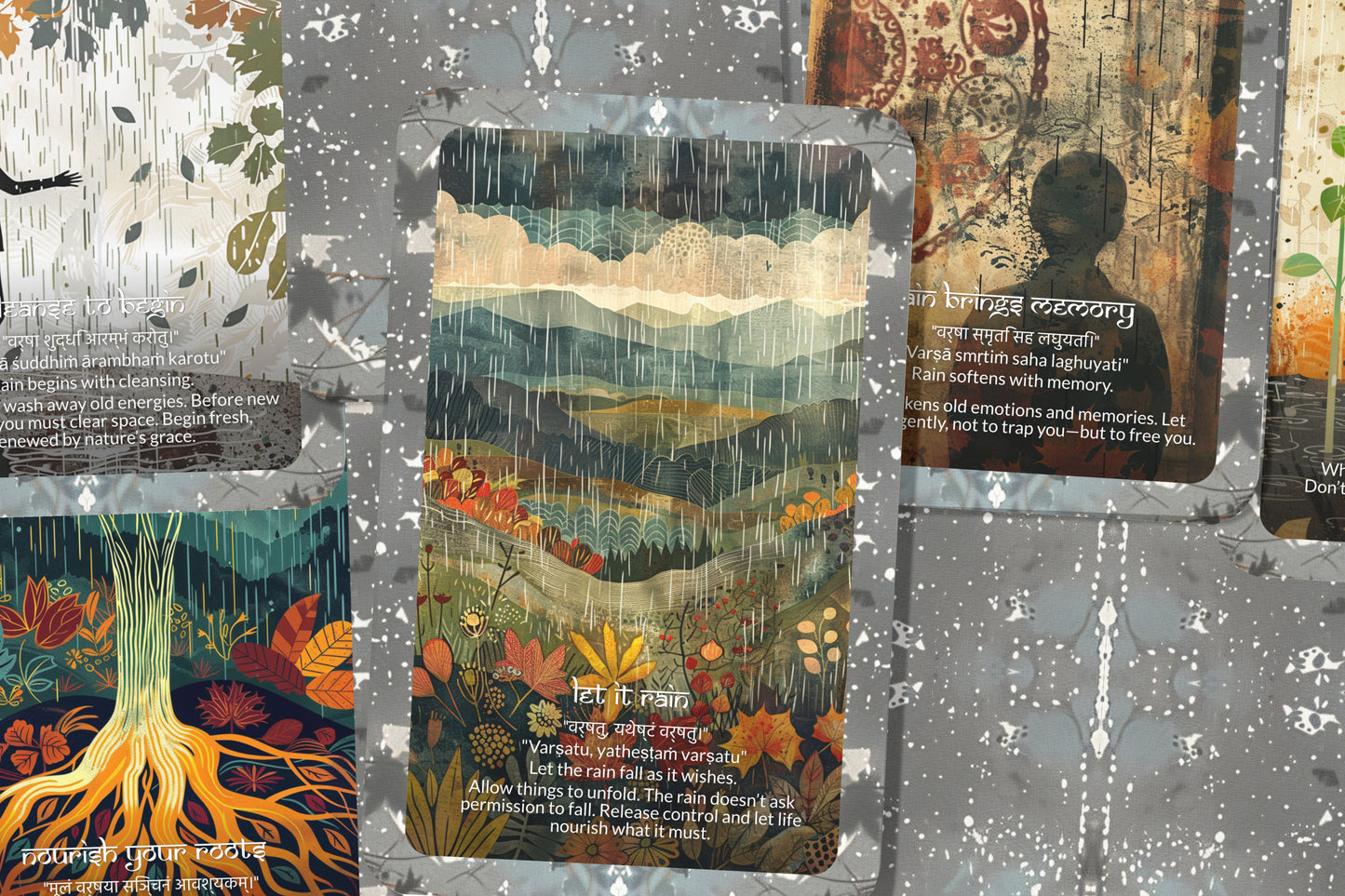 Rain Mantra – A Blessing Waters Oracle Deck – 22 Oracle Cards – Renewal Through Sacred Showers