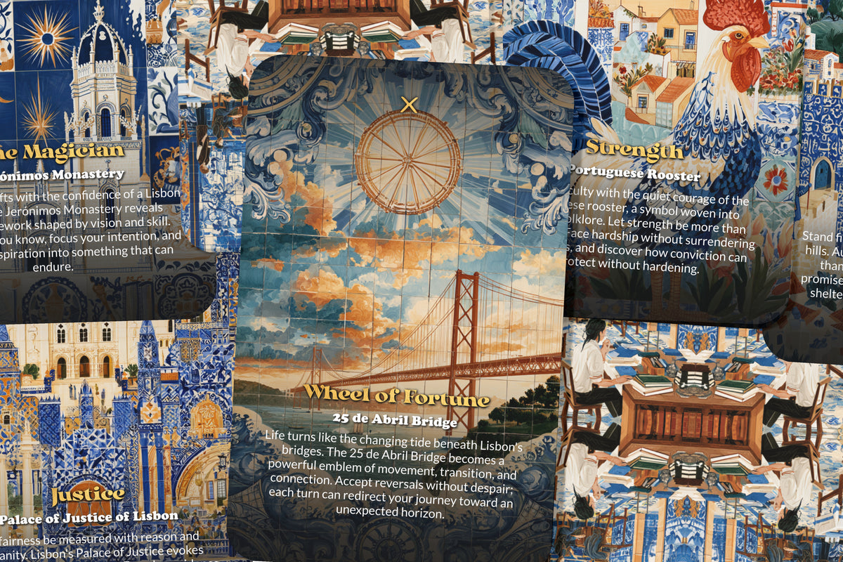 The Tarot of Lisbon – A Portuguese Soul Tarot Deck – 22 Tarot Cards – Fado, Sea, and Discoverers’ Dreams