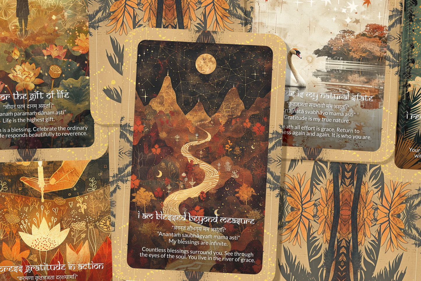 Gratitude Mantra – A Heart Expansion Oracle Deck – 22 Oracle Cards – Blessings in Every Breath