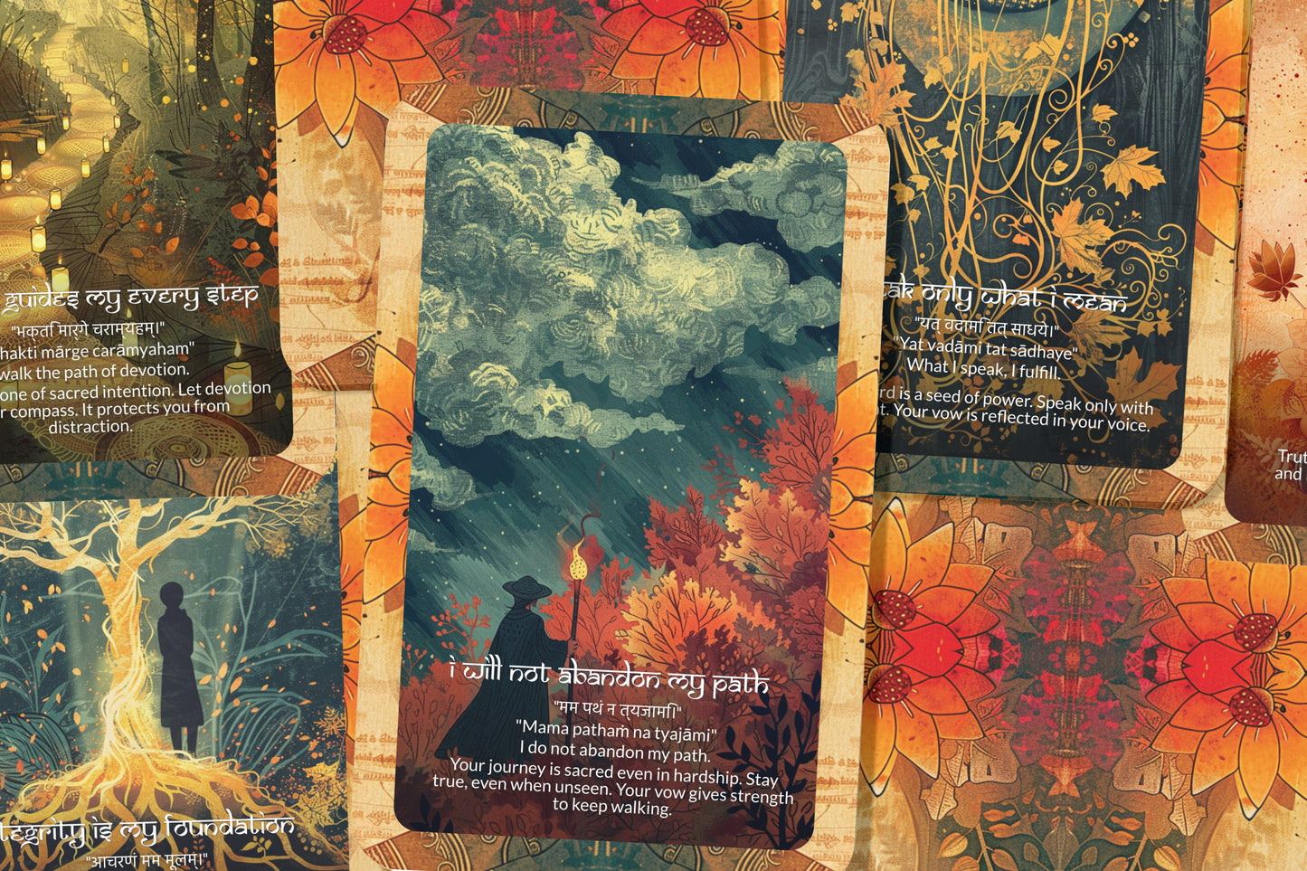 Sacred Vow Mantra – A Soul Commitment Oracle Deck – 22 Oracle Cards – Honoring Promises of the Heart