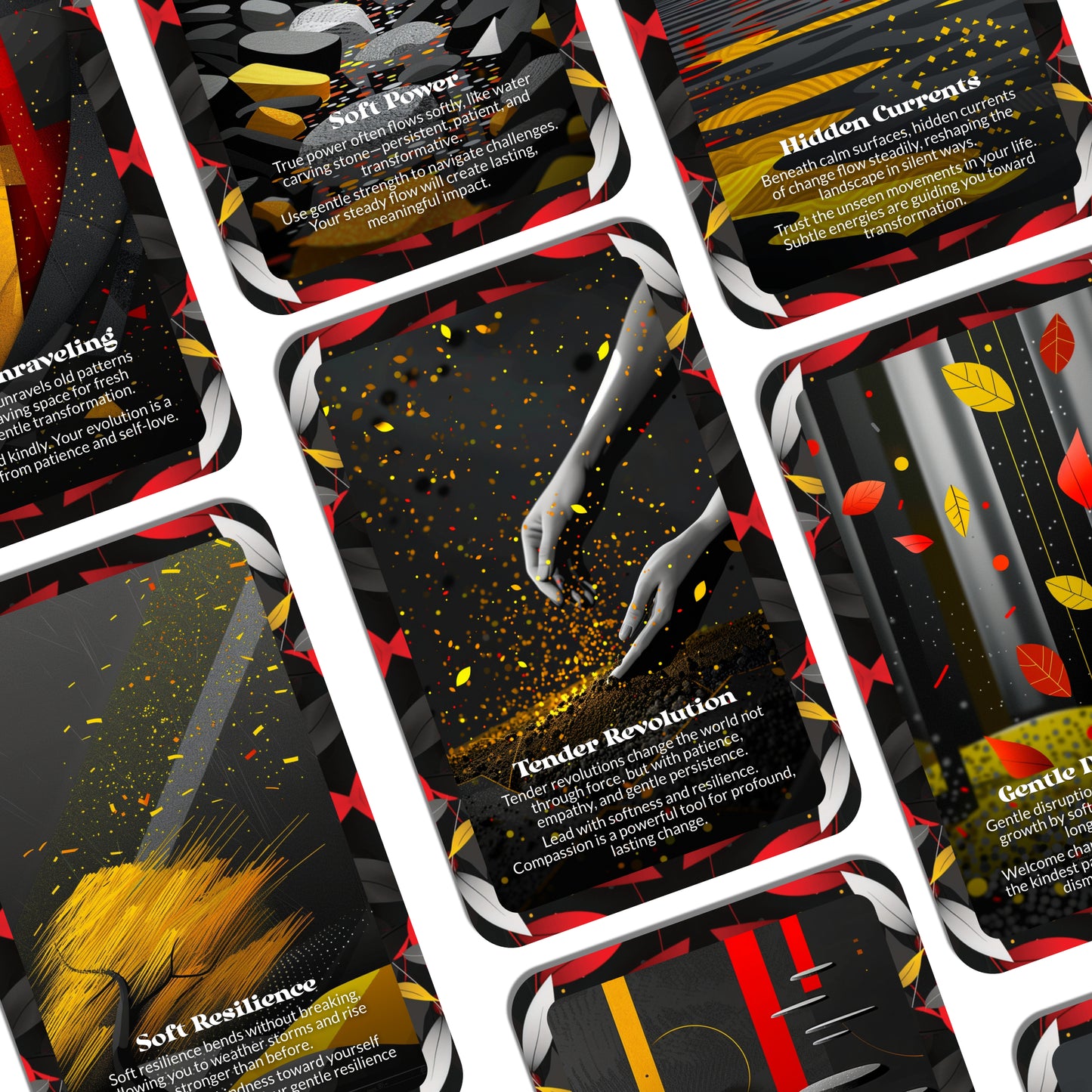 Soft Disruption – A Gentle Change Oracle Deck – 22 Oracle Cards – Shift Without Shatter