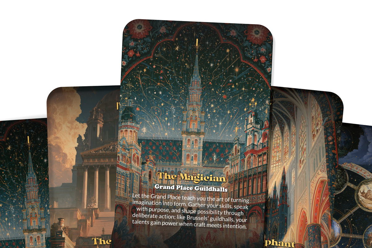 The Tarot of Brussels – A European Heritage Tarot Deck – 22 Tarot Cards – Gothic Splendor and Belgian Cultural Wisdom