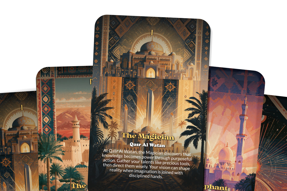 The Tarot of Abu Dhabi – A Desert Mysticism Tarot Deck – 22 Tarot Cards – Spiritual Journey Through the UAE’s Capital