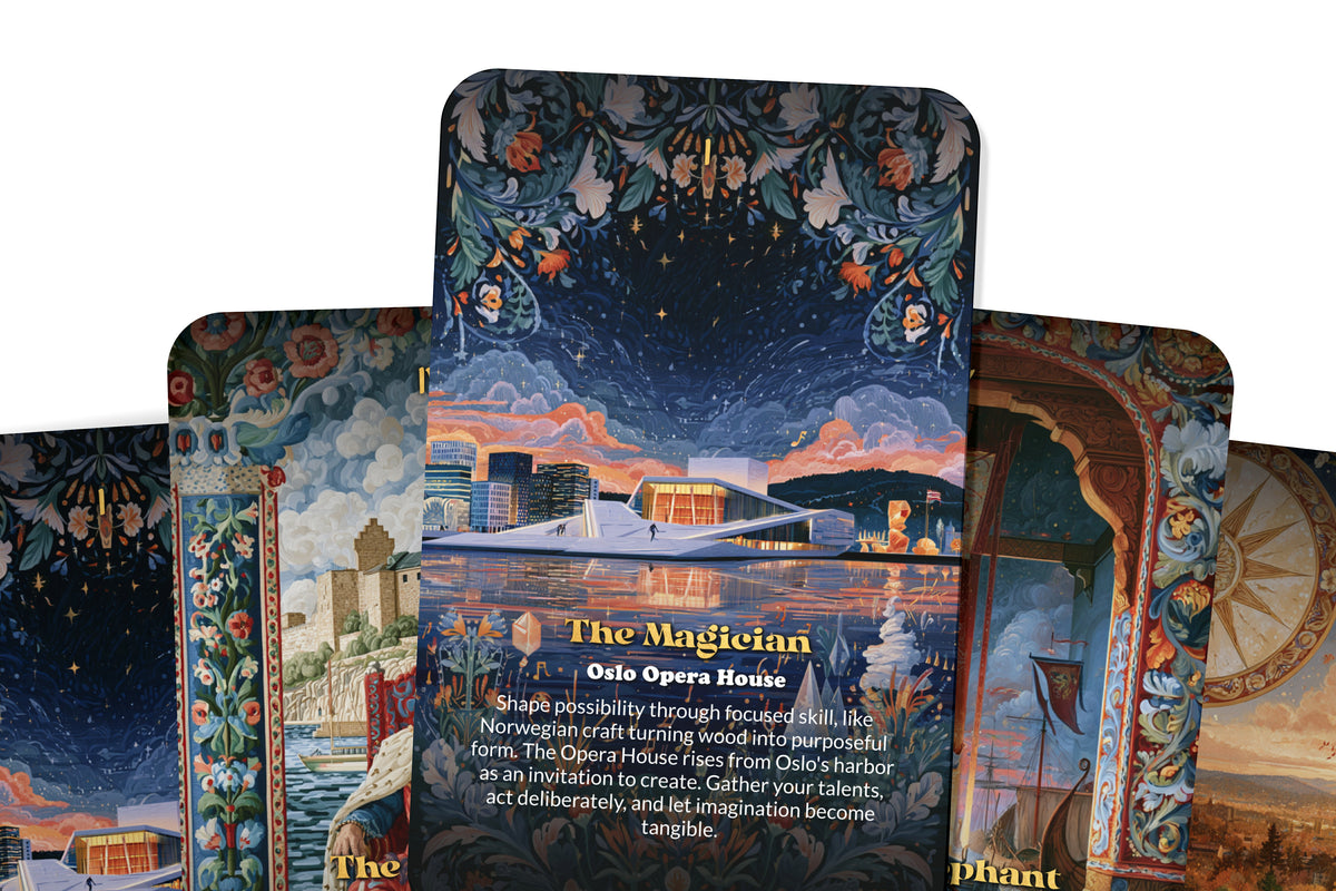 The Tarot of Oslo – A Nordic Fjord Tarot Deck – 22 Tarot Cards – Viking Heritage and Northern Light