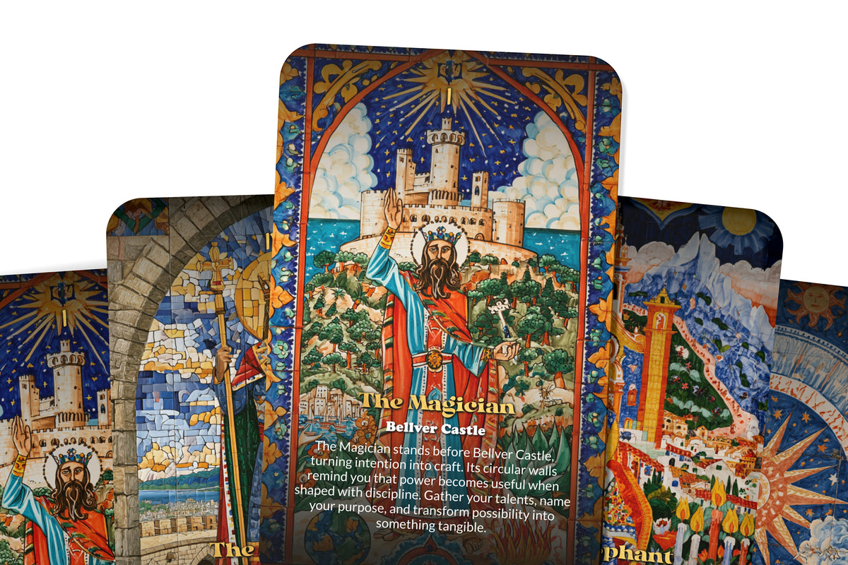 The Tarot of Palma de Mallorca – A Mediterranean Island Tarot Deck – 22 Tarot Cards – Sea, Stone, and Balearic Spirit