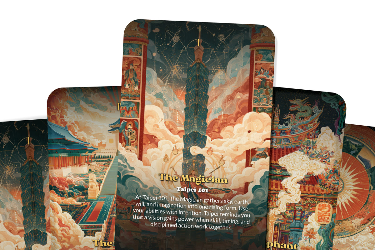 The Tarot of Taipei – A Taiwanese Mountain Tarot Deck – 22 Tarot Cards – Temples, Tea, and Island Mysticism