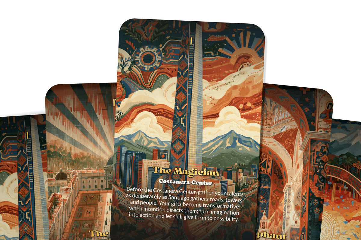 The Tarot of Santiago – An Andean Chilean Tarot Deck – 22 Tarot Cards – Mountain Energy and Chilean Heritage