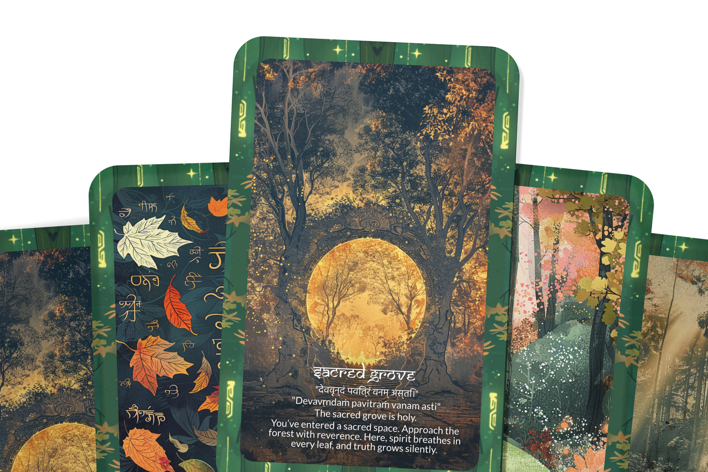 Forest Mantra – A Nature Spirit Oracle Deck – 22 Oracle Cards – Whispers from the Green World