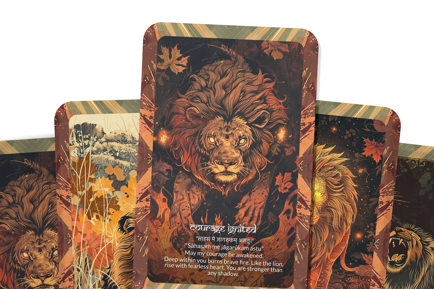 Lion Mantra – A Courage Oracle Deck – 22 Oracle Cards – Strength of the Heart Warrior