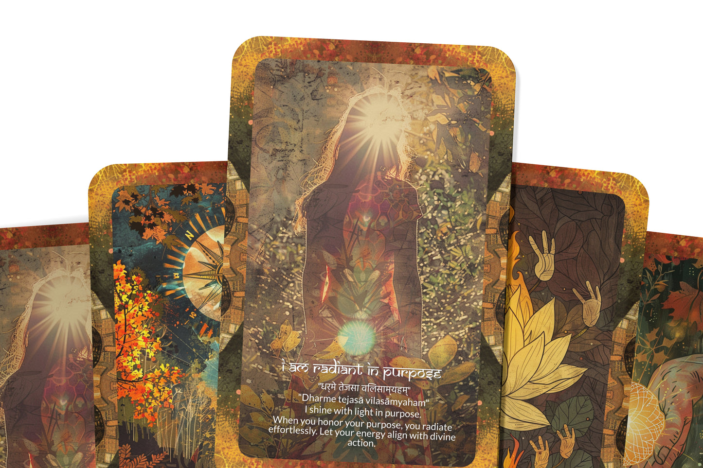 Solar Plexus Mantra – A Power Center Oracle Deck – 22 Oracle Cards – Radiate Confidence and Will