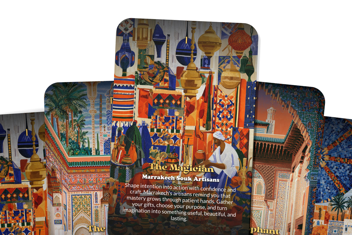 The Tarot of Marrakech – A Moroccan Mysticism Tarot Deck – 22 Tarot Cards – Souks, Palaces, and Desert Wisdom