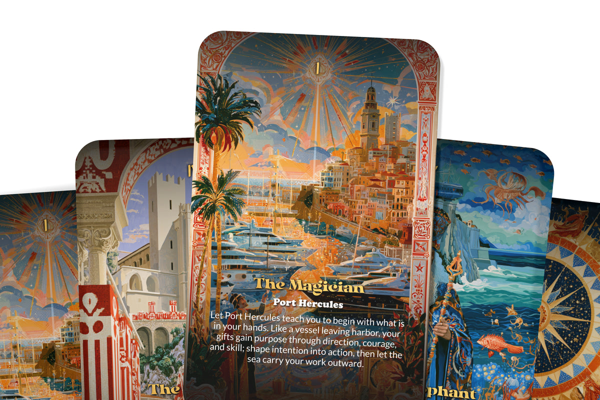 The Tarot of Monaco – A Riviera Mysticism Tarot Deck – 22 Tarot Cards – Mediterranean Elegance and Coastal Fortune