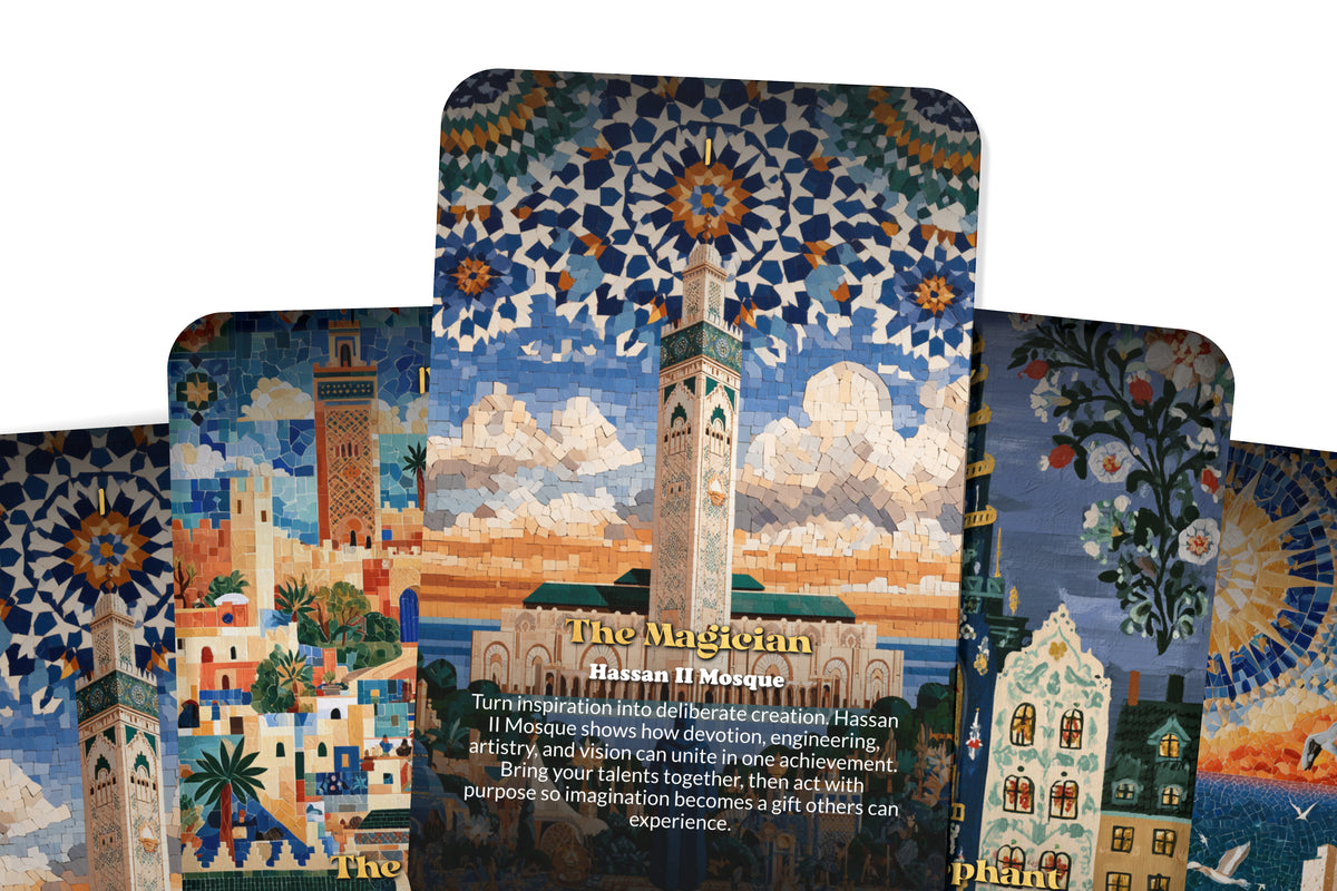 The Tarot of Casablanca – A Moroccan Heritage Tarot Deck – 22 Tarot Cards – Mysteries of the Atlantic and Ancient Medina