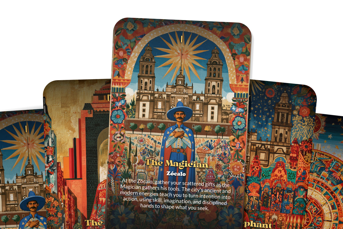 The Tarot of Mexico City – An Aztec Heritage Tarot Deck – 22 Tarot Cards – Ancient Gods and Modern Mysteries