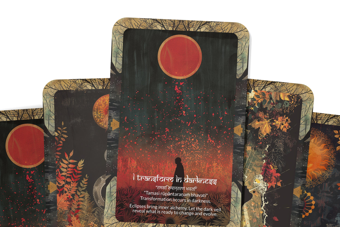 Eclipse Mantra – A Cosmic Shift Oracle Deck – 22 Oracle Cards – Light and Shadow in Sacred Dance