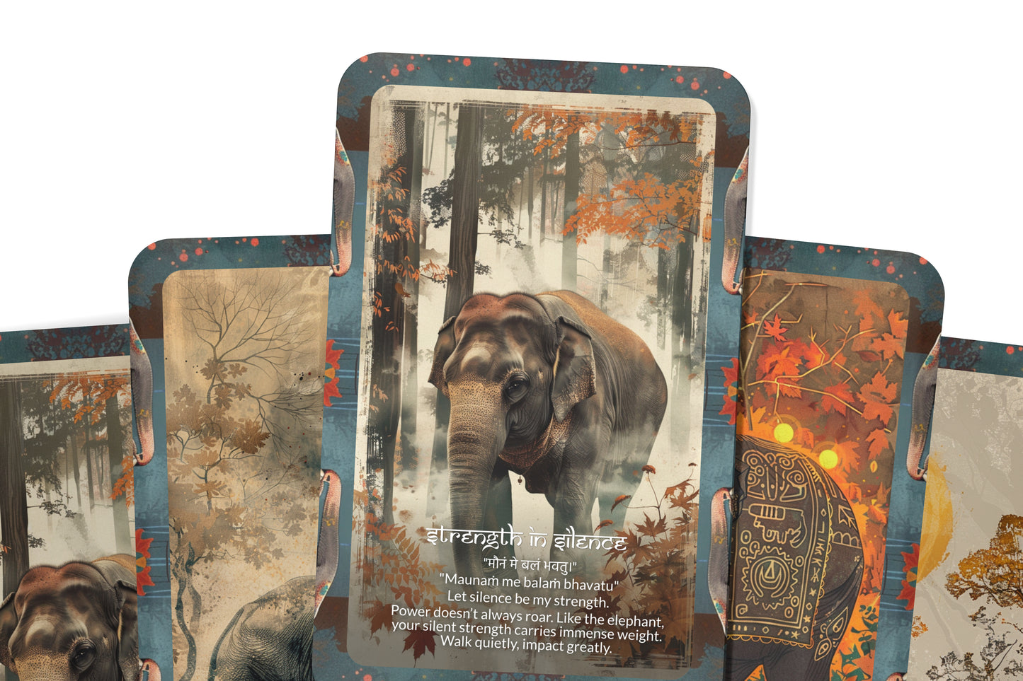 Elephant Mantra – A Wisdom Guardian Oracle Deck – 22 Oracle Cards – Strength, Memory, and Majesty