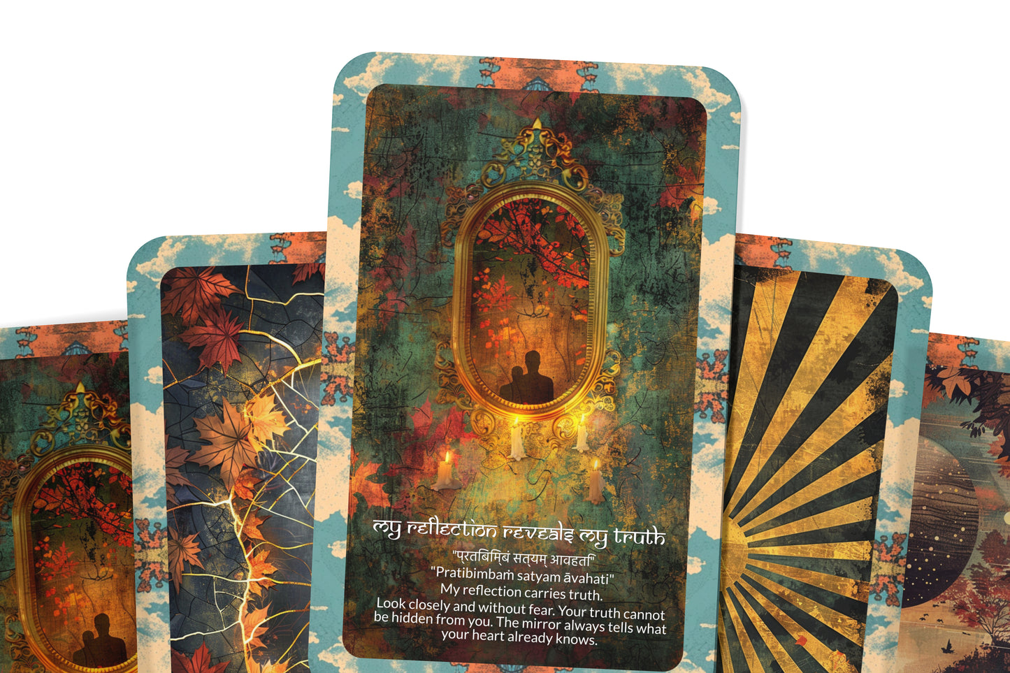 Mirror Mantra – A Reflection Oracle Deck – 22 Oracle Cards – Seeing the Self in All Things