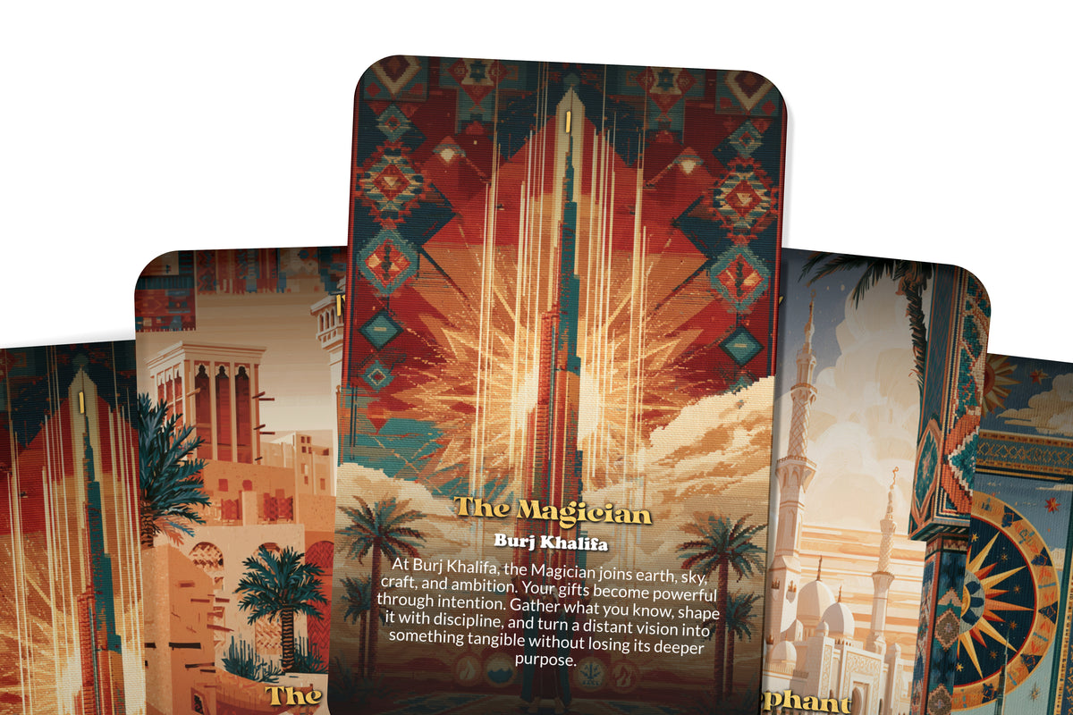 The Tarot of Dubai – A Desert Vision Tarot Deck – 22 Tarot Cards – From Ancient Sands to Modern Wonder