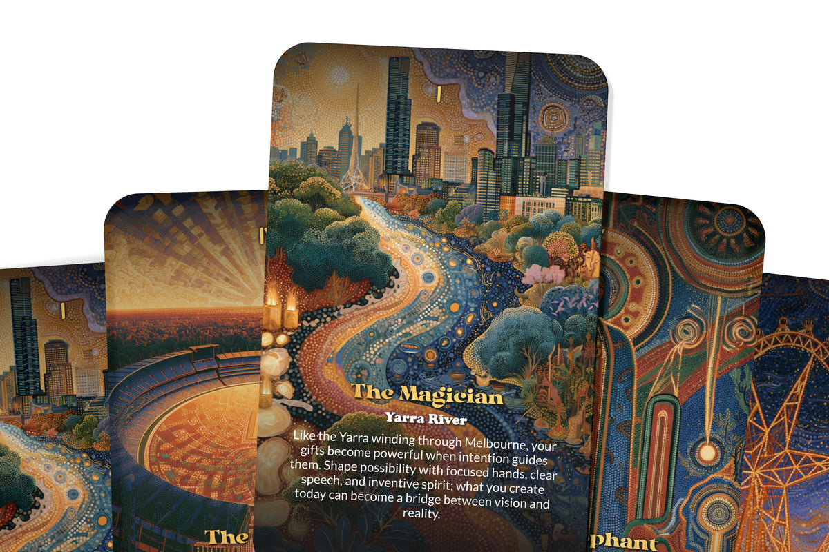 The Tarot of Melbourne – An Australian Spirit Tarot Deck – 22 Tarot Cards – Urban Culture and Nature’s Ancient Energy