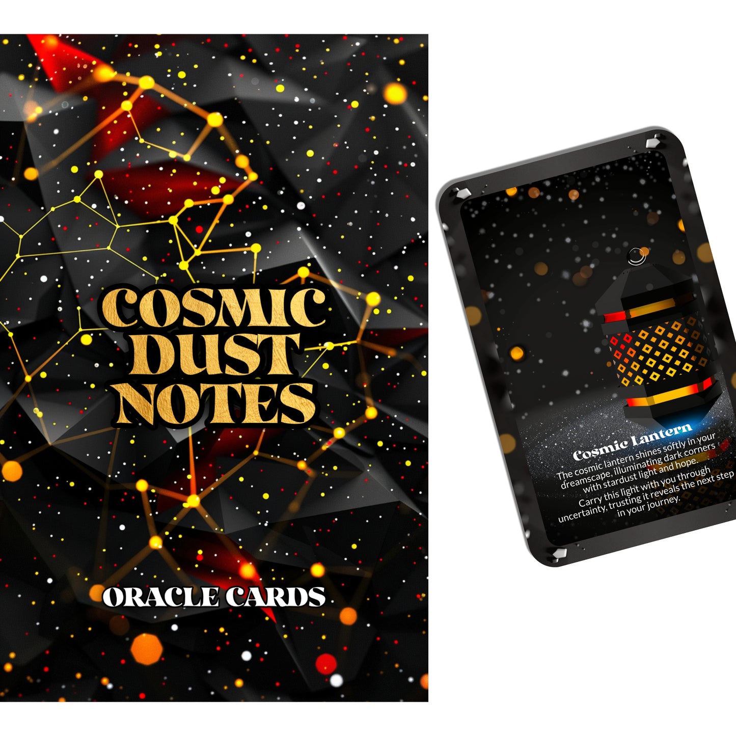 Cosmic Dust Notes – A Galactic Insight Oracle Deck – 22 Oracle Cards – Tiny Messages from Distant Stars