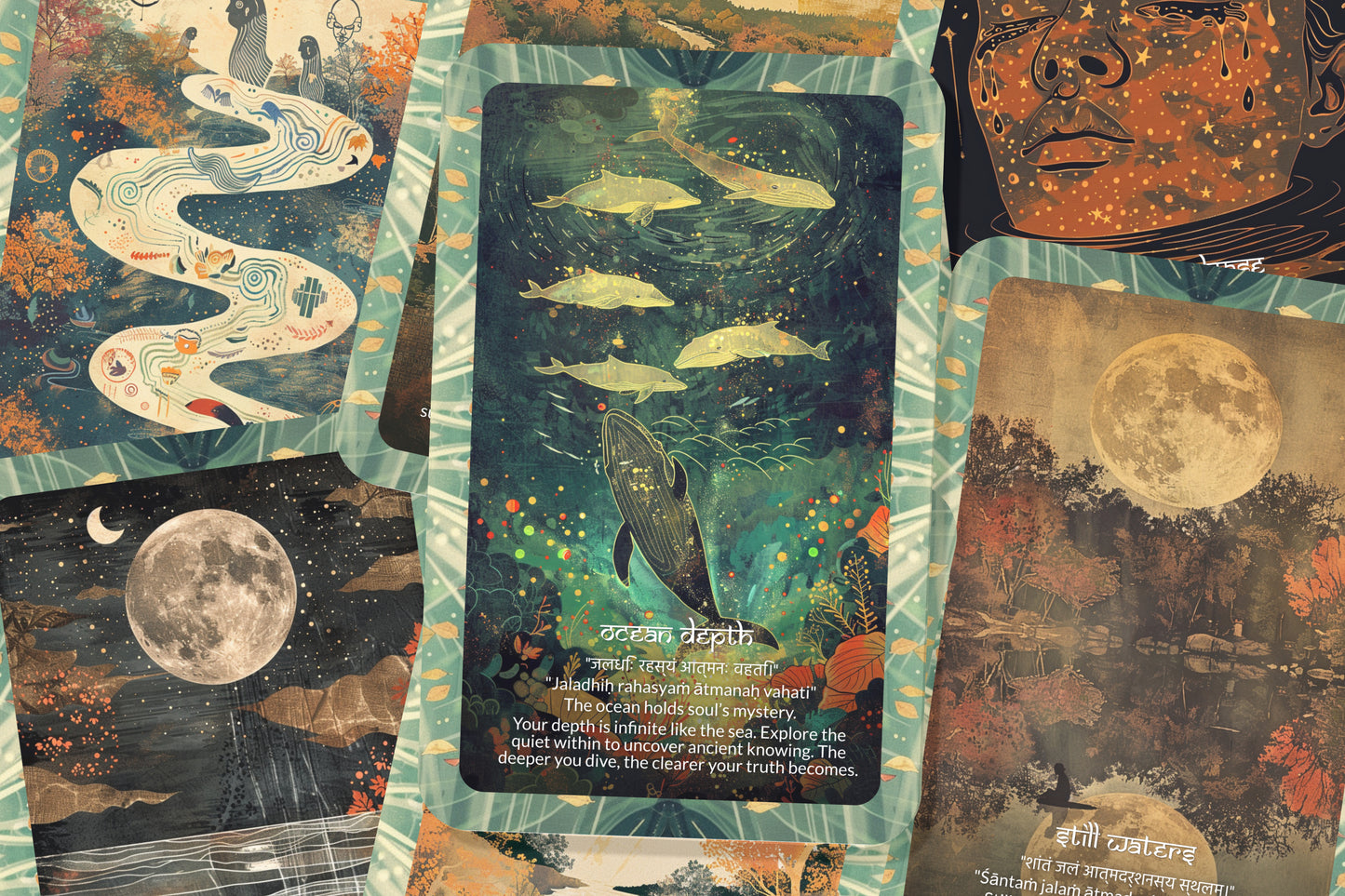 Water Mantra – An Emotional Healing Oracle Deck – 22 Oracle Cards – Flow with Grace and Depth