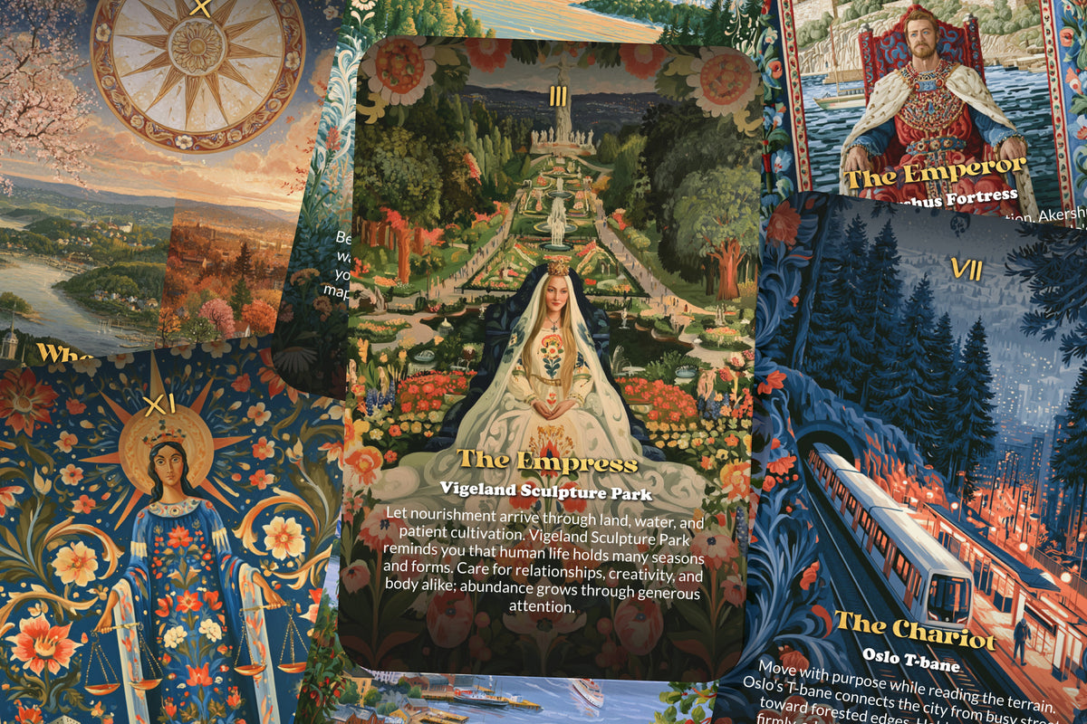 The Tarot of Oslo – A Nordic Fjord Tarot Deck – 22 Tarot Cards – Viking Heritage and Northern Light