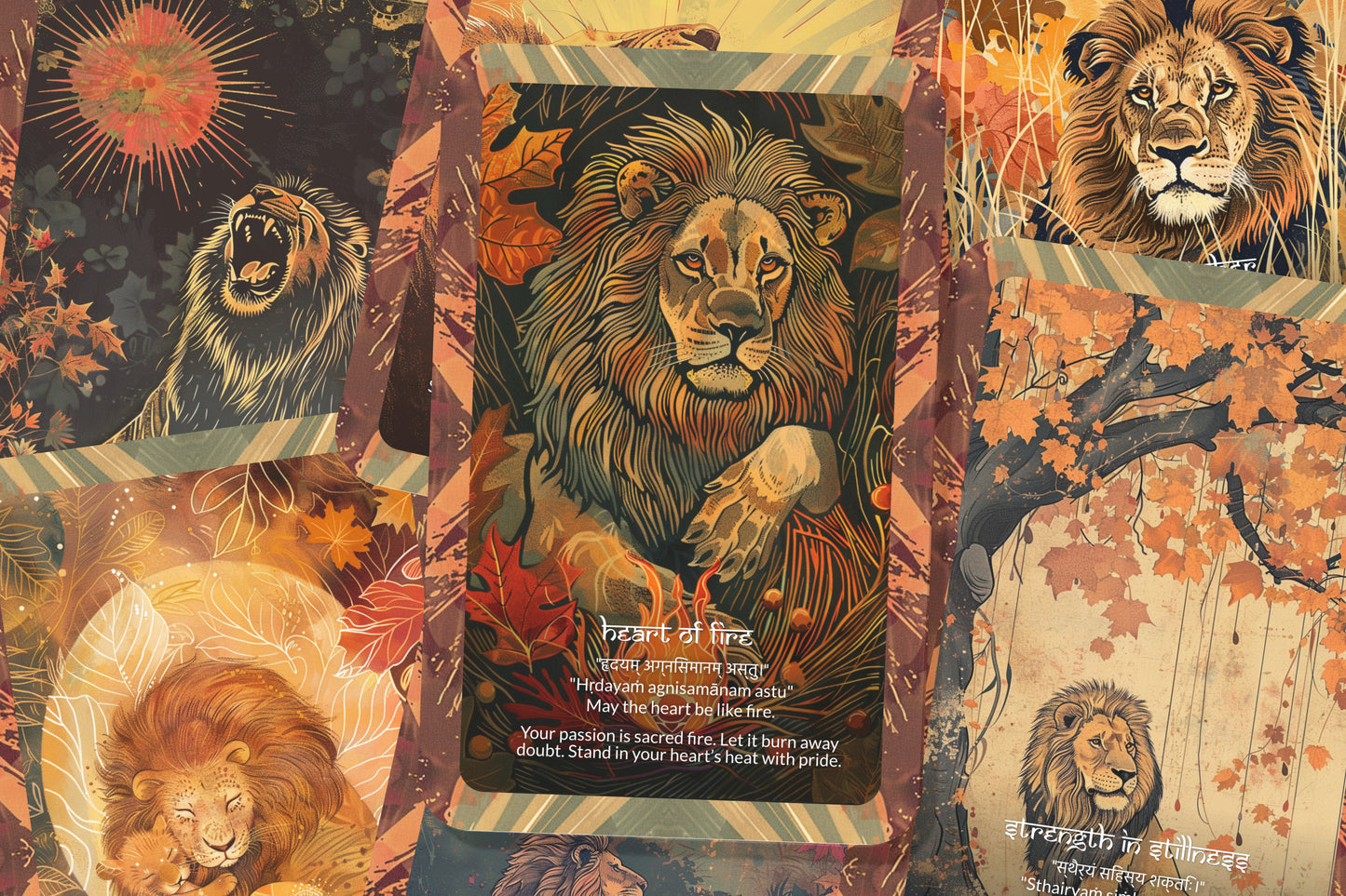 Lion Mantra – A Courage Oracle Deck – 22 Oracle Cards – Strength of the Heart Warrior