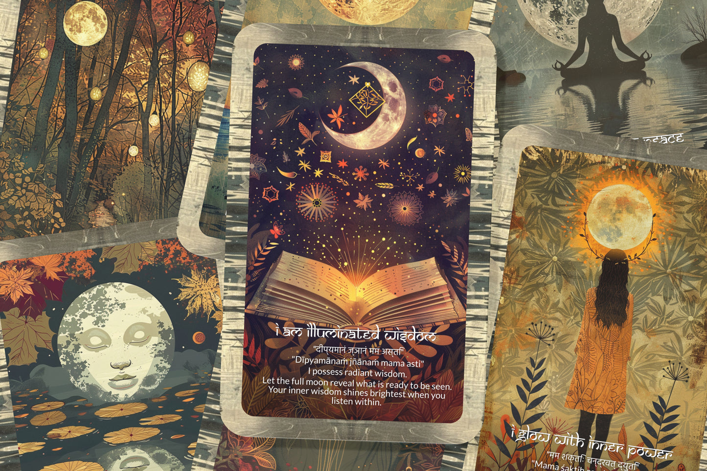 Full Moon Mantra – A Lunar Oracle Deck – 22 Oracle Cards – Illumination, Completion, and Release
