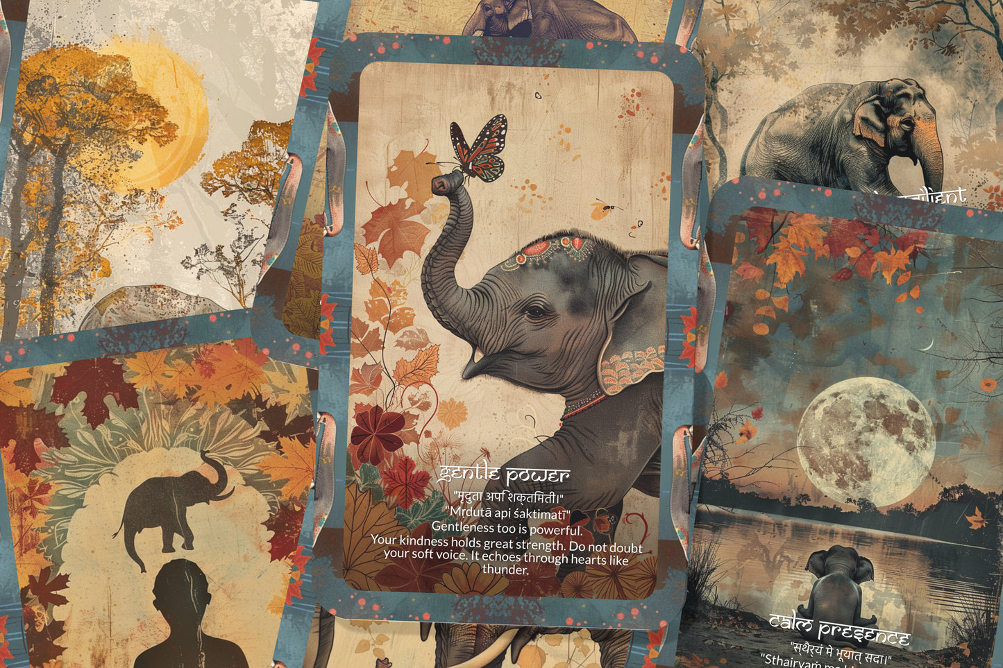 Elephant Mantra – A Wisdom Guardian Oracle Deck – 22 Oracle Cards – Strength, Memory, and Majesty
