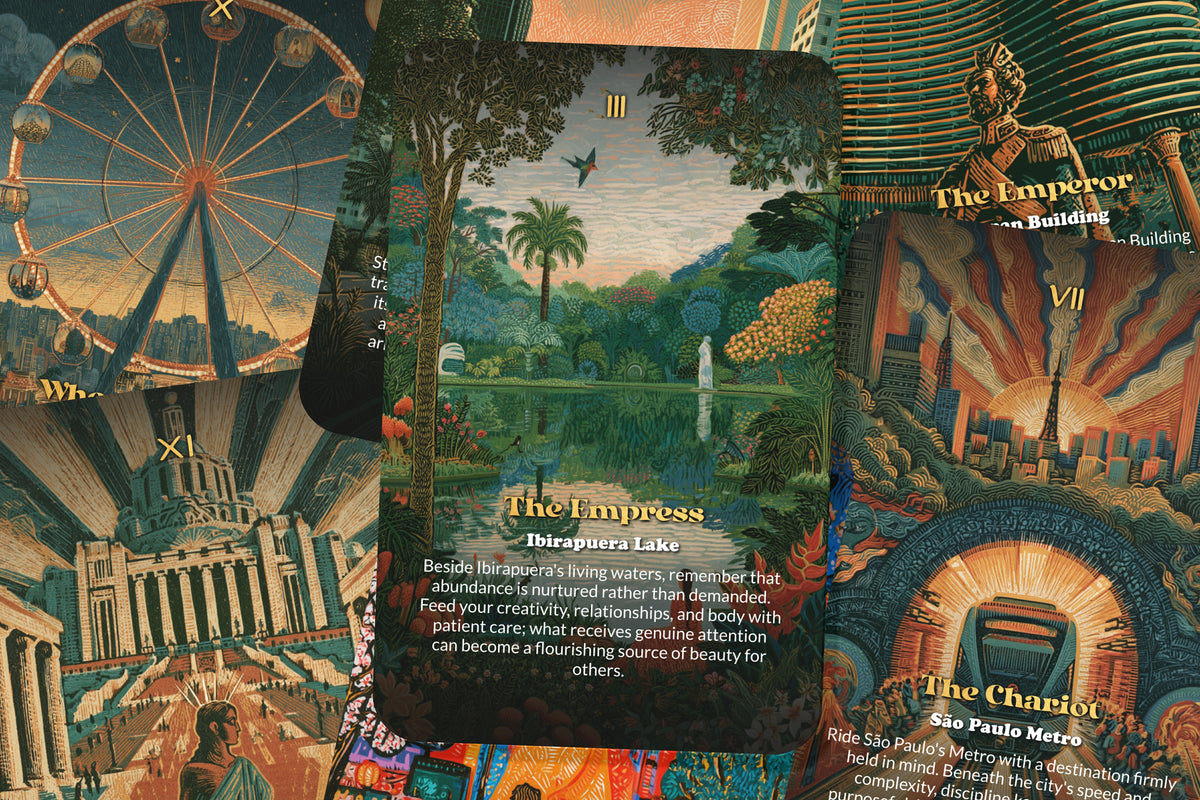 The Tarot of São Paulo – A Brazilian Cultural Tarot Deck – 22 Tarot Cards – Urban Energy, Art, and Diverse Traditions