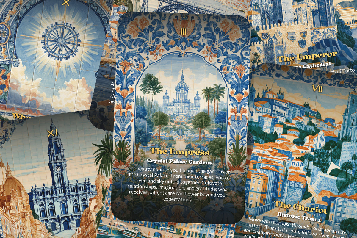 The Tarot of Porto – A Portuguese River Tarot Deck – 22 Tarot Cards – Douro Waters and Northern Heritage